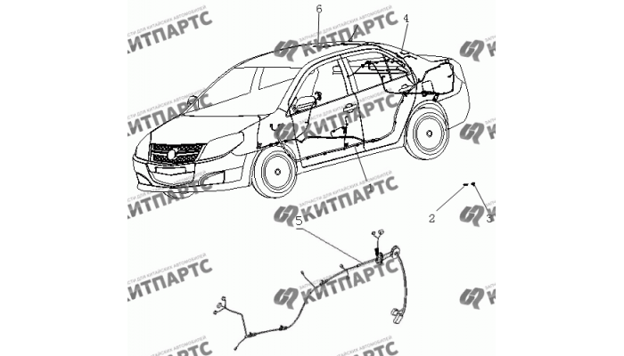 Жгут проводов кузова Geely MK